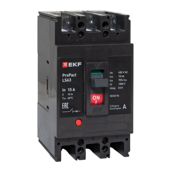 Выключатель автоматический 3п 10А 15кА LS63 ProPact EKF mccb-63-15-3-10-ls