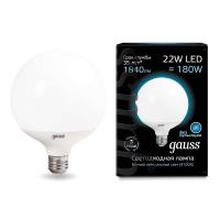 Лампа светодиодная Black 22Вт G125 шар 4100К нейтр. бел. E27 1900лм GAUSS 105102222