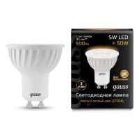 Лампа светодиодная Black 5Вт MR16 софит 3000К тепл. бел. GU10 500лм GAUSS 101506105