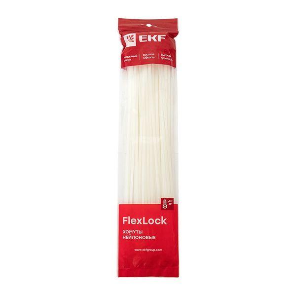 Хомут P6.6 4.8х400 FlexLock стандартный бел. (уп.100шт) PROxima EKF plc-fl-ctsw-4.8x400