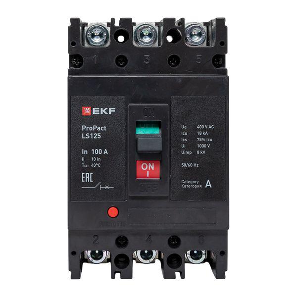 Выключатель автоматический LS125 18кА 3P 100А ProPact EKF mccb-125-18-3-100-ls
