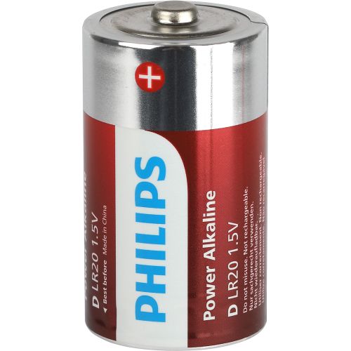 Элемент питания алкалиновый D/LR20 1.5В Power (блист.2шт) LR20P2B/51 Philips Б0062732