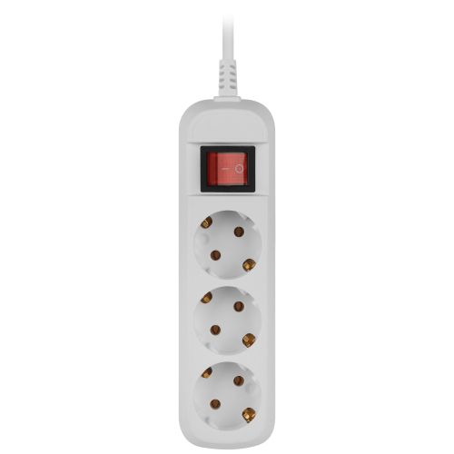 Удлинитель 3х3м с заземл. 10А IP20 GREEN LINE UDL-10-330-ES ПВС 3х0.75 с выкл. Эра Б0065047