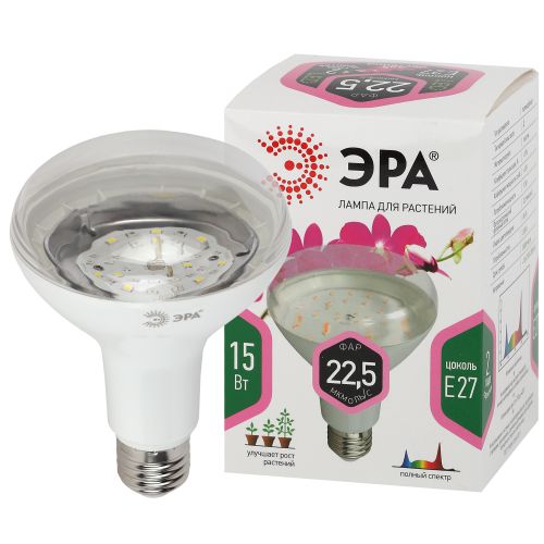 Лампа светодиодная FITO-15W-Ra90-E27 15Вт BR30 E27 220-240В для растений полноспектральная бел. спектр Эра Б0039173
