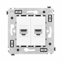 Розетка компьютерная 2-м СП Avanti "Белое облако" RJ45 кат.6 без шторок механизм DKC 4400694