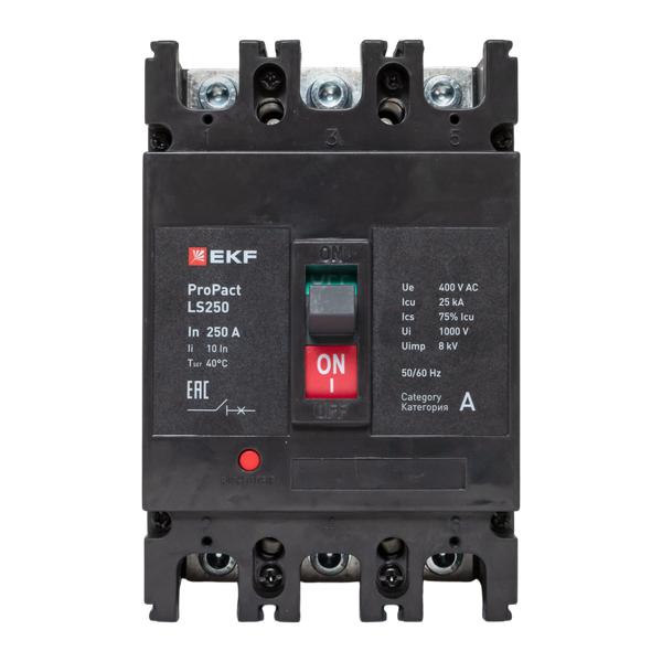 Выключатель автоматический LS250 25кА 3P 250А ProPact EKF mccb-250-25-3-250-ls