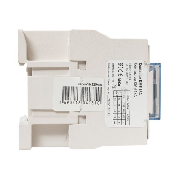 Контактор КМЭ-1 18А кат. 230В AC 1НЗ EKF ctr-s-18-220-nc