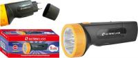 Фонарь аккумуляторный LED3827 5LED аккум. SLA 220В пластик. черн./желт. (кор.) Ultraflash 11241