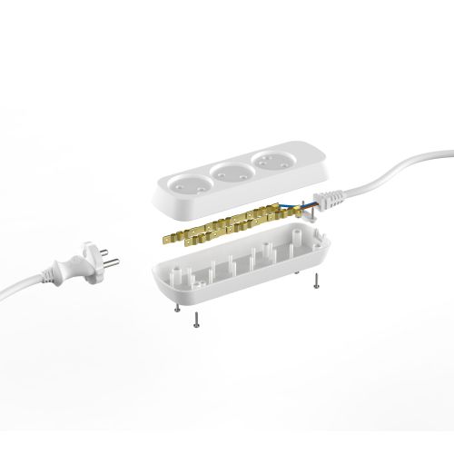 Удлинитель 3х1.5м без заземл. 6А IP20 GREEN LINE UDL-6-315 ШВВП 2х0.75 Эра Б0065043