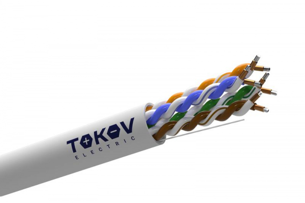 Кабель витая пара U/UTP 4х2х24 AWG кат.5E CCA PVC indoor Fluke tested 305м (м) TOKOV ELECTRIC TKL-C06-U42CCA-5E-305-PVC