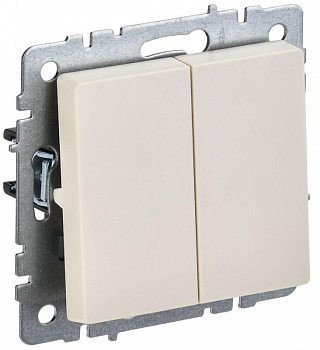 Выключатель проходной 2-кл. СП BRITE ВС10-2-6-БрКр 10А механизм беж. IEK BR-V22-0-10-K10