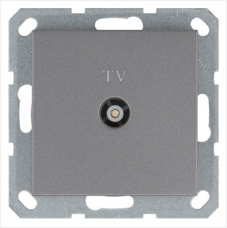 Розетка телевизионная оконечная TV Ф9.5мм механизм алюм. Jasmart G6001S