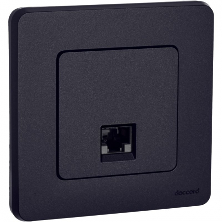 Розетка компьютерная СП Inspiria RJ45 кат.5E UTP IP20 антрацит IEK 673828
