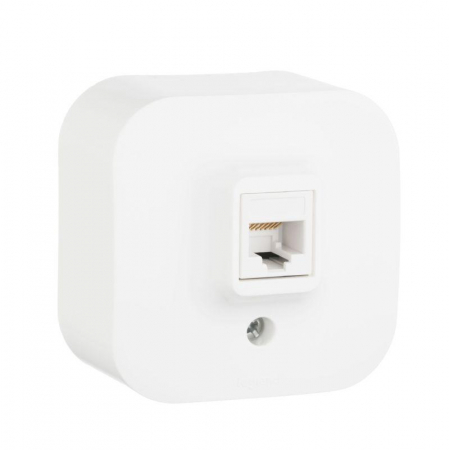 Розетка компьютерная 1-м ОП Quteo RJ45 кат.5E UTP бел. IEK 782224