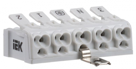 Клемма пружинная соединительная КСПз5-3L+N+PE IEK UKZ-B06-5P-F0-E1-10