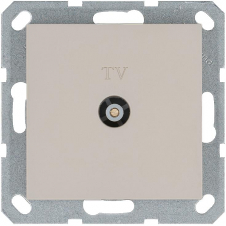 Розетка телевизионная проходная TV Ф9.5мм механизм тауп Jasmart G6002T