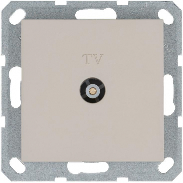Розетка телевизионная проходная TV Ф9.5мм механизм тауп Jasmart G6002T