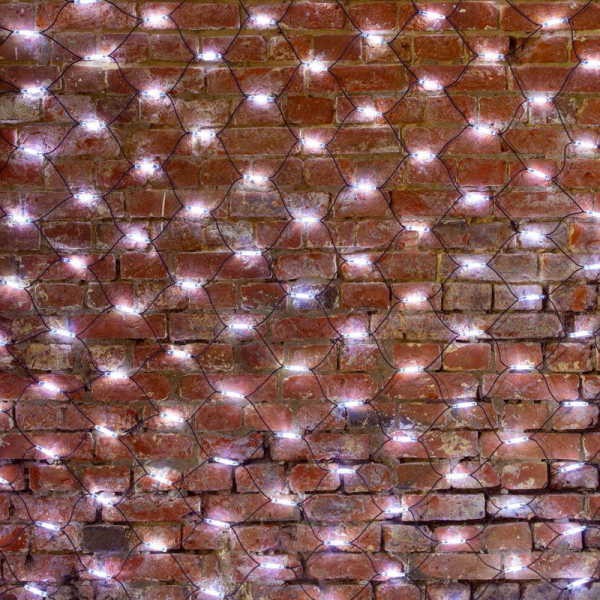 Гирлянда светодиодная "Сеть" 2х4м 560LED бел. 50Вт 220-240В IP67 провод каучук черн. Neon-Night 217-135