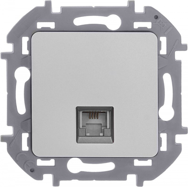 Розетка телефонная СП Inspiria RJ11 IP20 механизм алюм. IEK 673822
