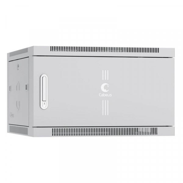 Шкаф телекоммуникационный настенный SH-05F-6U60/60m 19дюйм 6U 600х600х368мм дверь метал. RAL 7035 сер. Cabeus 7104c