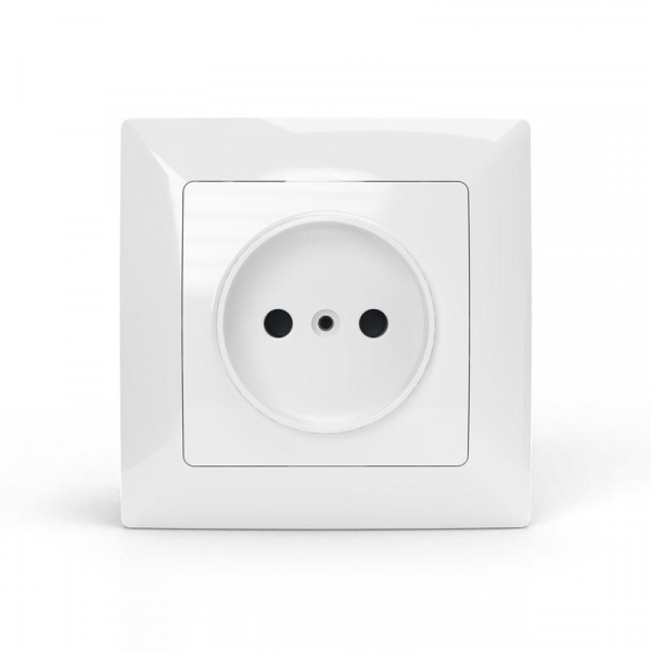 Розетка 1-м СП AVA 16А IP20 без заземл. без защ. шторок в сборе бел. TOKOV ELECTRIC TKL-AV-R1F-C01