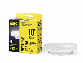 Лампа светодиодная 10Вт T75 таблетка 4000К нейтр. бел. GX53 230В IEK LLE-T80-10-230-40-GX53
