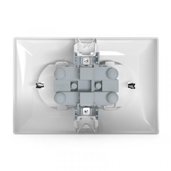 Розетка 2-м СП AVA 16А IP20 с заземл. защ. шторки в сборе бел. TOKOV ELECTRIC TKL-AV-R2FZSF-C01