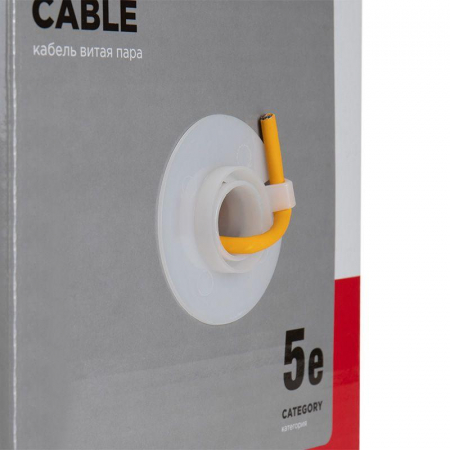 Кабель витая пара U/UTP кат.5E 4х2х24AWG LSZH нг(А)-HF INDOOR SOLID медь оранж. 305м (м) Rexant 01-0049