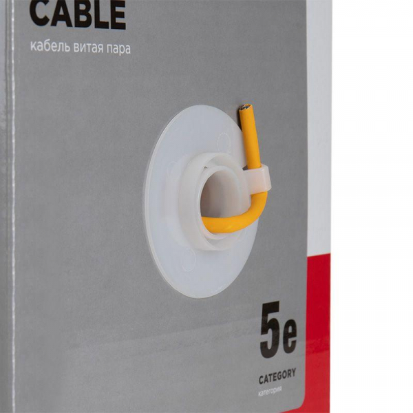 Кабель витая пара U/UTP кат.5E 4х2х24AWG LSZH нг(А)-HF INDOOR SOLID медь оранж. 305м (м) Rexant 01-0049