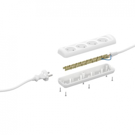 Удлинитель 4х3м без заземл. 6А IP20 UX-4-3m ШВВП 2х0.75 Эра Б0038560