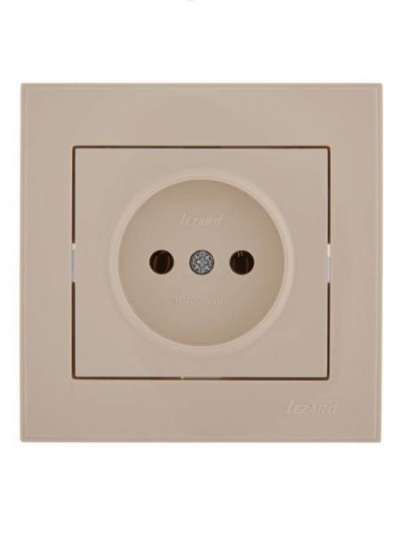 Розетка 1-м СП Rain 16А IP20 без заземл. керамика крем. LEZARD 703-0303-121