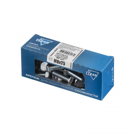 Болт с шестигранной головкой М8х25 DIN 933 оцинк. (уп.40шт) Tech-Krep/Zitar 105208