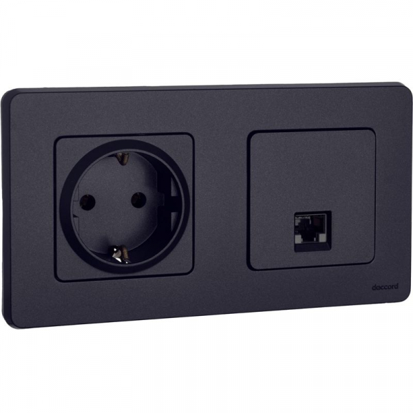 Розетка компьютерная СП Inspiria RJ45 кат.5E UTP IP20 антрацит IEK 673828