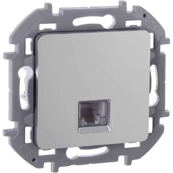 Розетка телефонная СП Inspiria RJ11 IP20 механизм алюм. IEK 673822