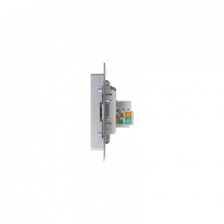 Розетка компьютерная + телевизионная 2-м СП AtlasDesign RJ45 кат.5E + TV механизм алюм. SE ATN000389