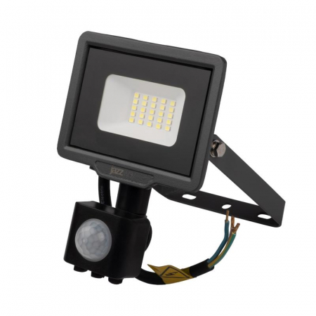 Прожектор светодиодный PFL-C3 SENSOR 20Вт 6500К IP65 ДО закален. прозр. стекло датчик движения инфракрасный JazzWay 5026926A