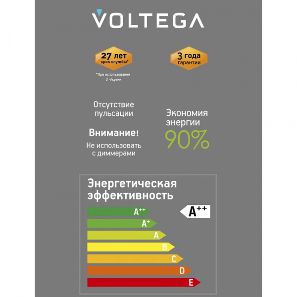 Лампа светодиодная Loft Led G125FC1978 4Вт 1800К E27 Voltega 8569