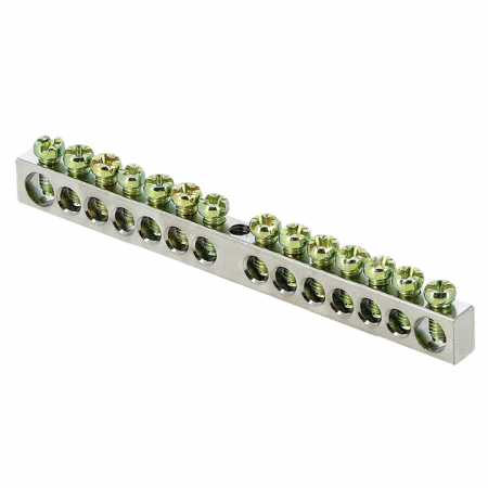 Шина PEN "ноль-земля" 6х9 14 отверст. цинк крепеж по центру PROxima EKF sn1-63-14