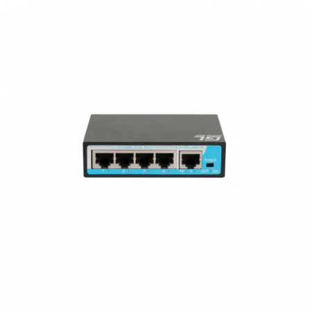 Коммутатор неуправляемый 4 PoE (802.3af) порта 10/100Мбит/с до 250м кат.6 1Upl 60W GIGALINK GL-SW-F005-04P