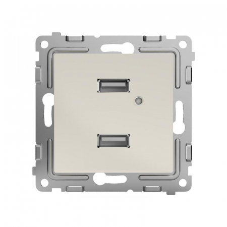 Розетка 2-м USB СП Pixel тип A+A 5В 1х2.1А 2х1.05А механизм беж. TOKOV ELECTRIC TKE-PX-2USB-C02