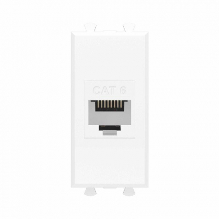 Розетка компьютерная 1мод. Avanti "Белое облако" RJ45 кат.6 без шторок модульная механизм DKC 4400691