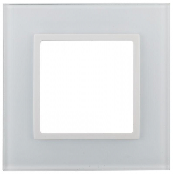 Рамка 1-м 14-5101-01 стекло Elegance бел.+бел. Эра Б0059166