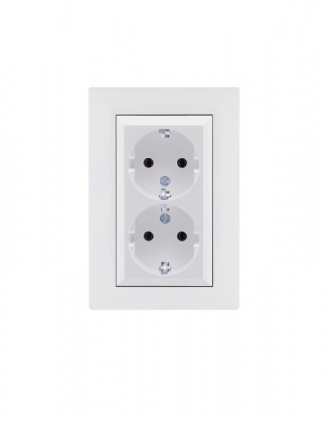 Розетка 2-я Karea RIZZ с заземл. бел. Makel 88001082