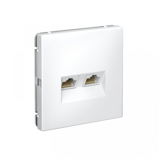 Розетка компьютерная 2-м ArtGallery RJ45 + RJ45 кат.5E механизм бел. SE GAL000185