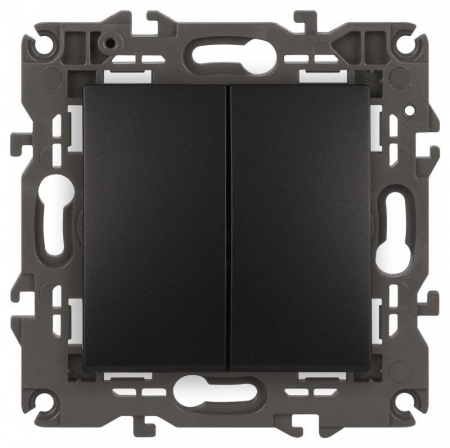 Переключатель 2-кл. СП Elegance 14-1106-05 10А IP20 250В 10AX механизм антрацит Эра Б0034247