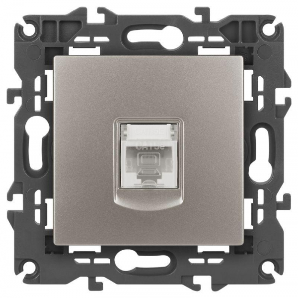 Розетка компьютерная Elegance 14-3107-16 RJ45 титан Эра Б0065764