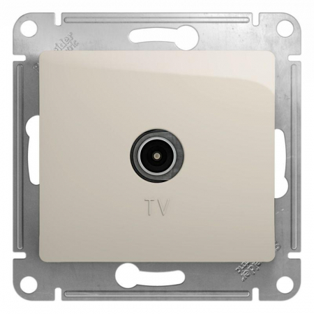 Розетка телевизионная оконечная TV 1-м СП Glossa 1дБ механизм молочн. SE GSL000991