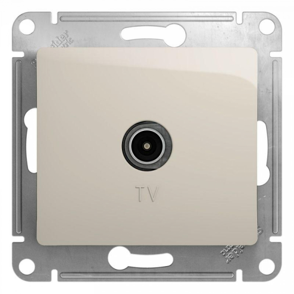 Розетка телевизионная оконечная TV 1-м СП Glossa 1дБ механизм молочн. SE GSL000991