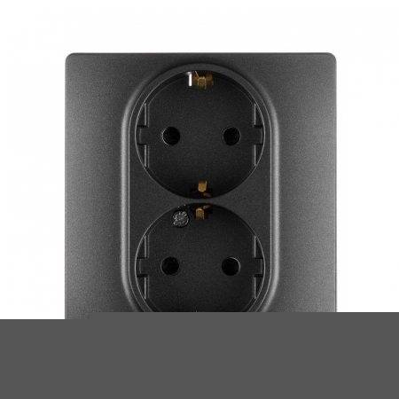 Розетка 2-м СП Etika 16А IP31 250В 2х2P+E с заземл. защ. шторки немецк. стандарт безвинт. клеммы антрацит Leg 672633