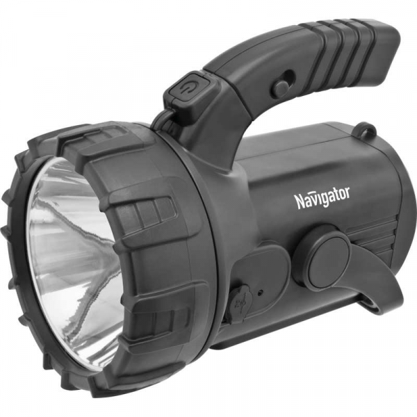 Фонарь-прожектор аккумуляторный кемпинговый 94 975 NPT-SP12-ACCU 1LED 3Вт 18 + 4LED аккум. 3.7В 4А.ч NAVIGATOR 94975
